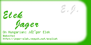 elek jager business card